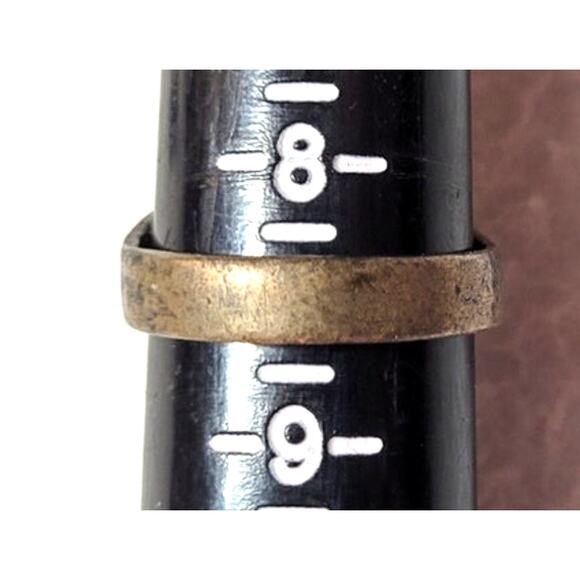 Vtg Operculum Shell Ring Warm Brown Cat’s Eye Shiva Antique Bronze Oval Band 8.5 - Picture 9 of 9